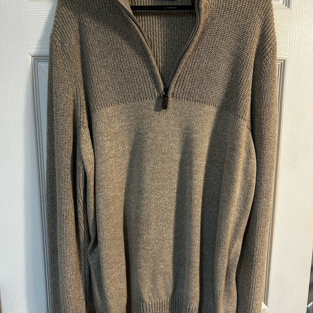 Men's Beige Half-Zip Sweater